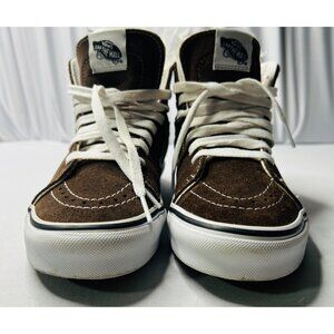 Vans Off The Wall Brown & White High-Top Sneakers Womens 6